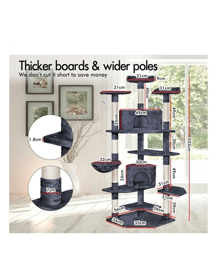 Scratcher Tower Tree 203cm in Grey image 3