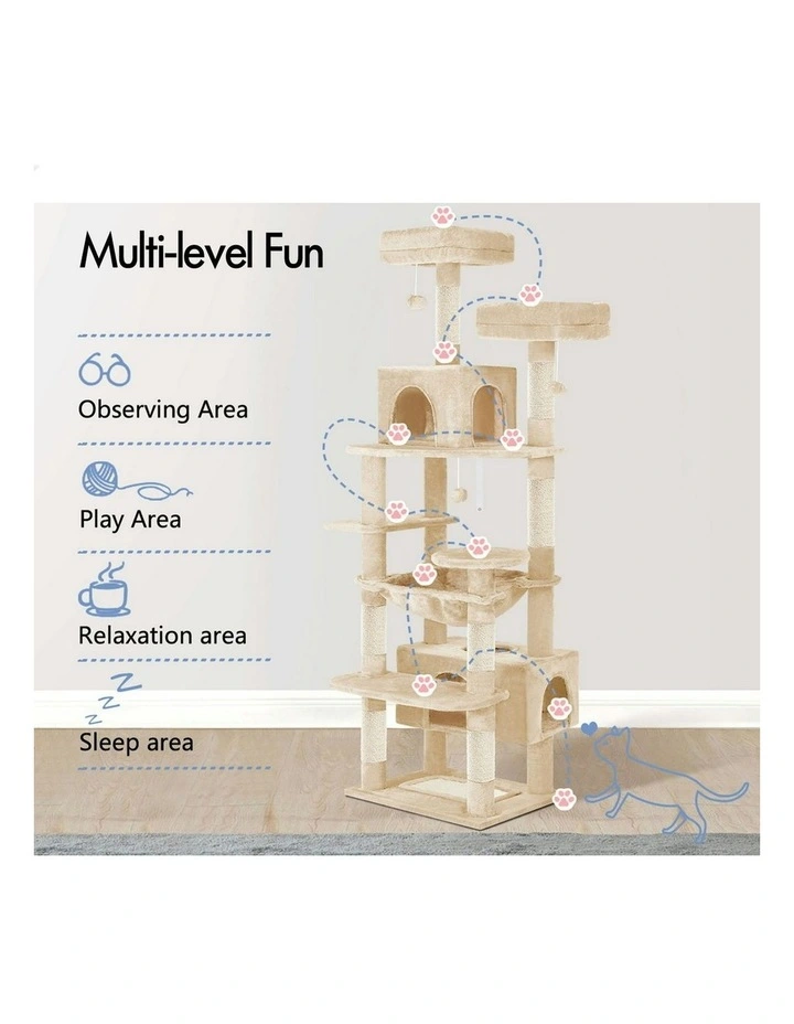 Scratching Post Tree Tower in Beige image 3