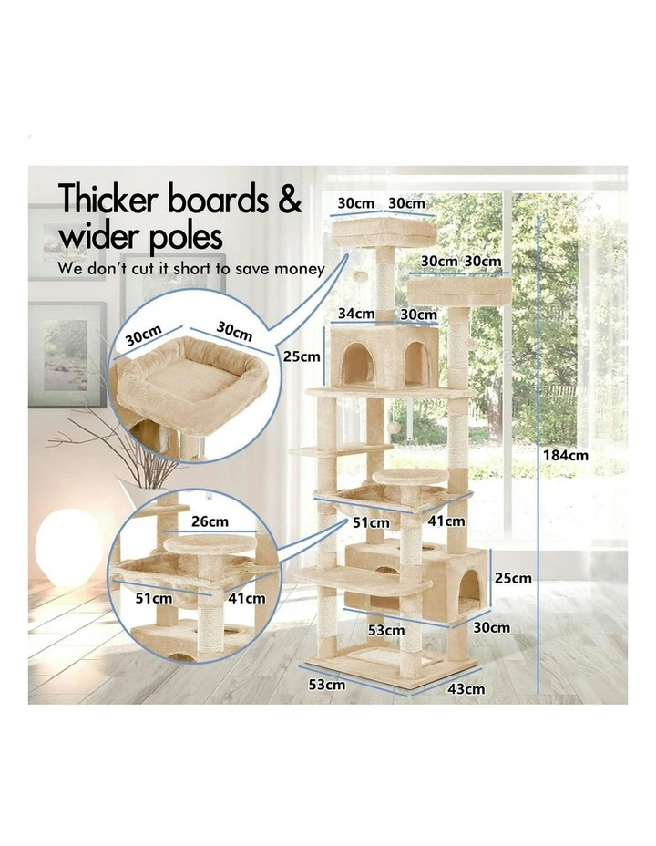 Scratching Post Tree Tower in Beige image 7