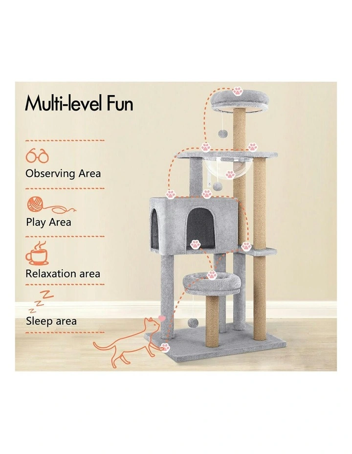 Scratching Post Wood Tree 140cm in Grey image 4