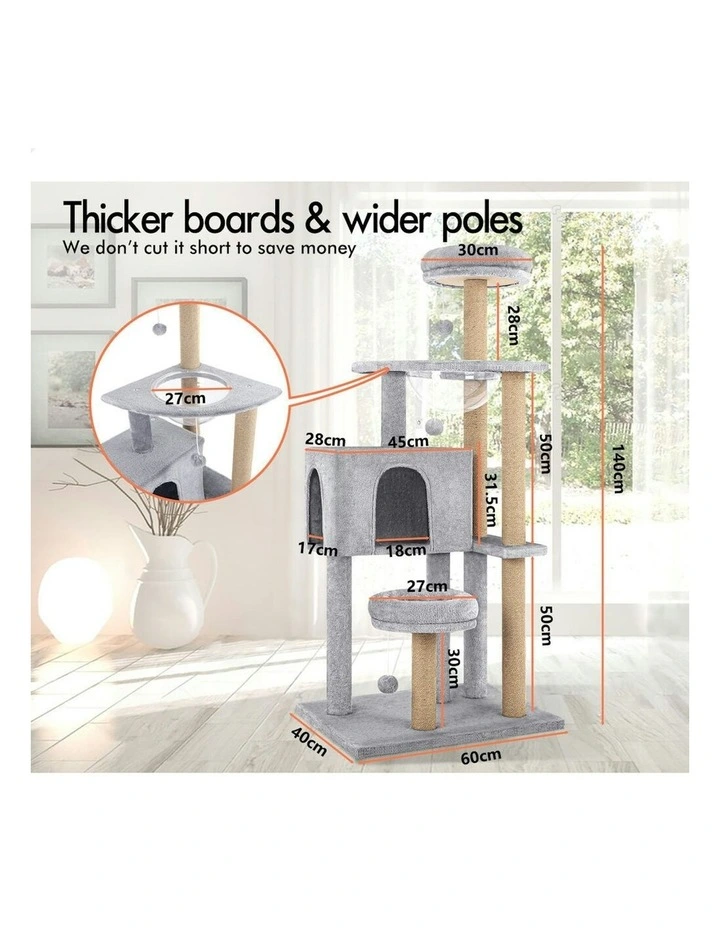 Scratching Post Wood Tree 140cm in Grey image 7