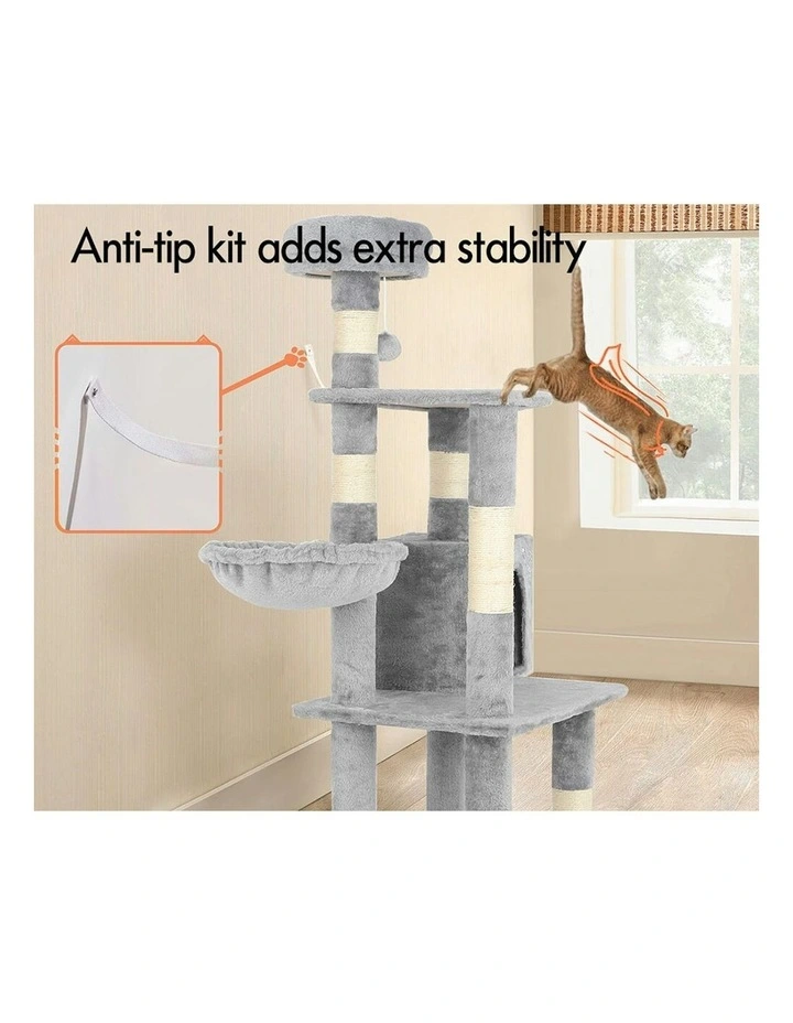 Scratching Post Tree 130cm in Grey image 6