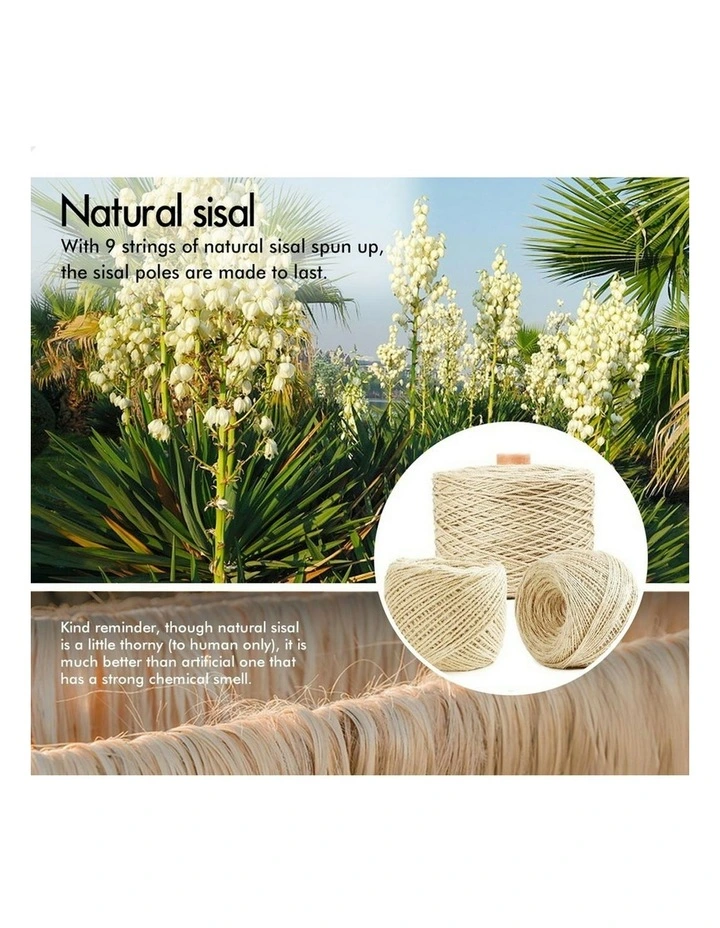 Wood Cat Tree Scratching Post Scratcher Tower 143cm in Black image 3