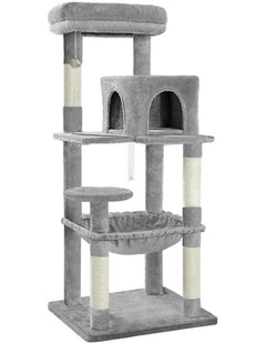 Hammock Scratching Post Cat Tree 143cm in Light Grey