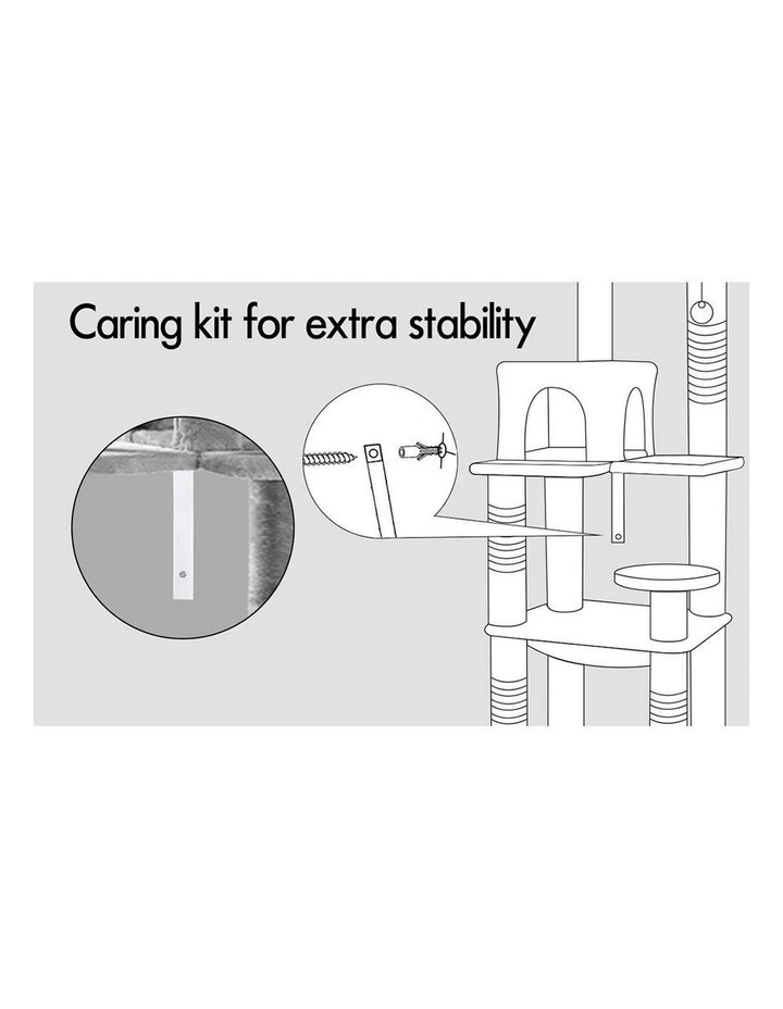 Hammock Scratching Post Cat Tree 143cm in Light Grey image 4