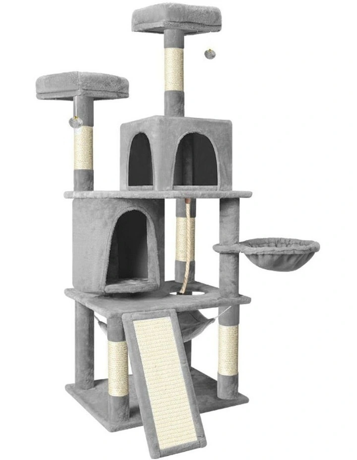 Hammock Scratching Post Cat Tree 161cm in Light Grey image 1