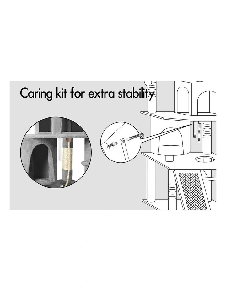 Hammock Scratching Post Cat Tree 161cm in Light Grey image 5