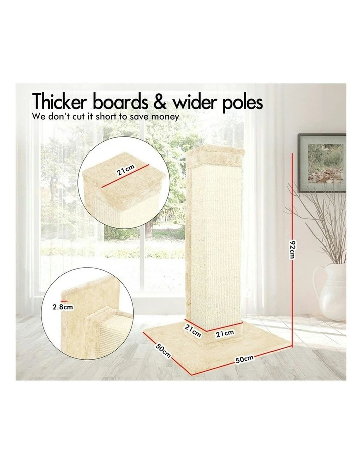 Scratcher Tower Scratching Post Cat Tree 92cm in Beige image 7
