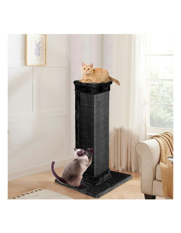 Wood Tower Scratching Post Condo House Cat Tree 92cm in Black image 2