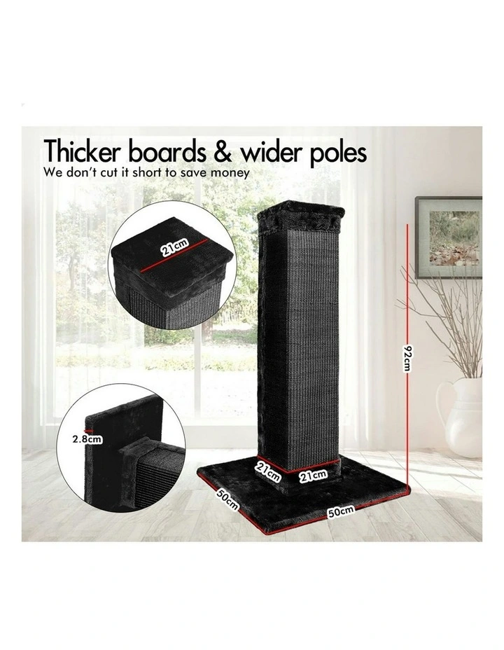 Wood Tower Scratching Post Condo House Cat Tree 92cm in Black image 7