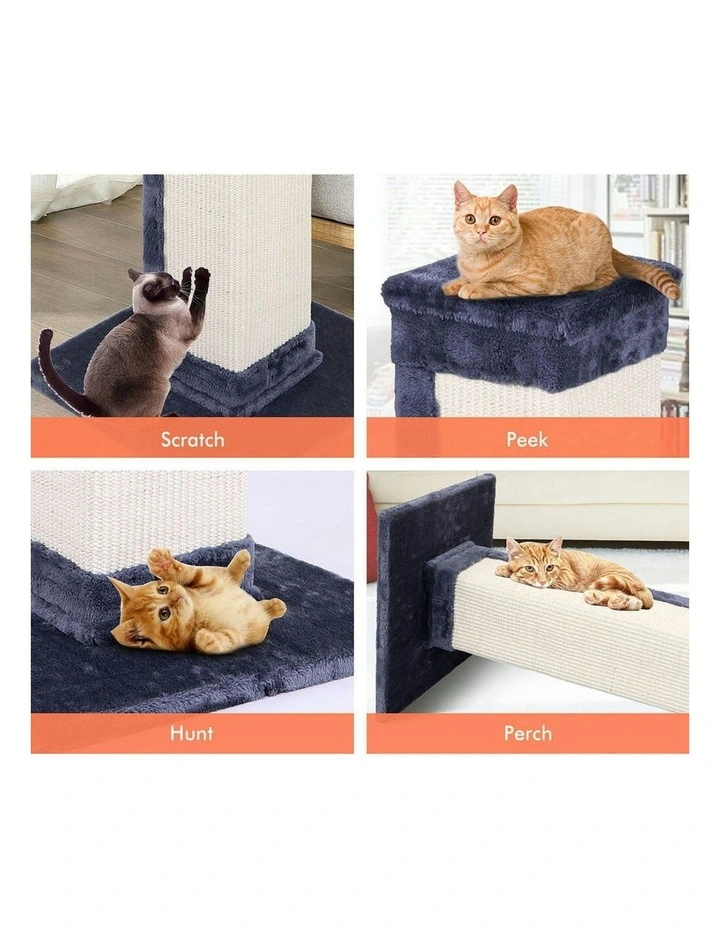 Scratching Post Scratcher Tower Wood Cat Tree 92cm in Grey image 8