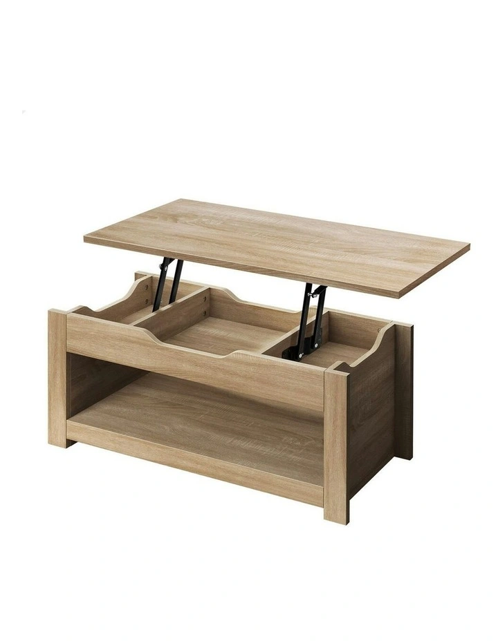 Lift Up Top Laptop Desk Coffee Table in Oak image 1