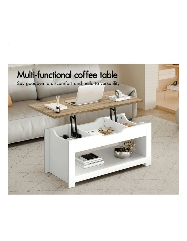 Lift Up Top Laptop Desk Coffee Table in Multi image 3