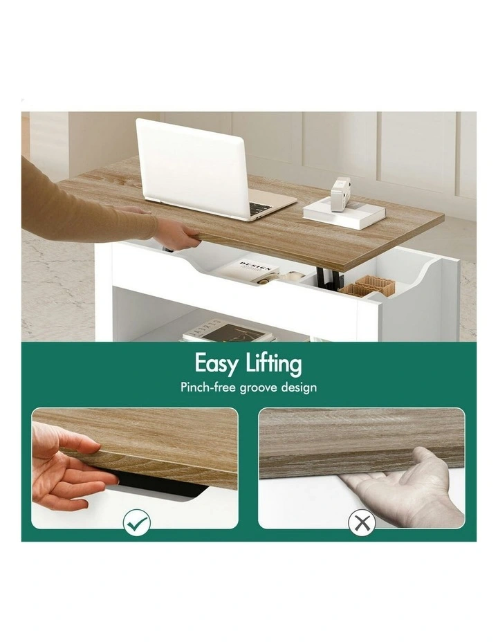 Lift Up Top Laptop Desk Coffee Table in Multi image 4