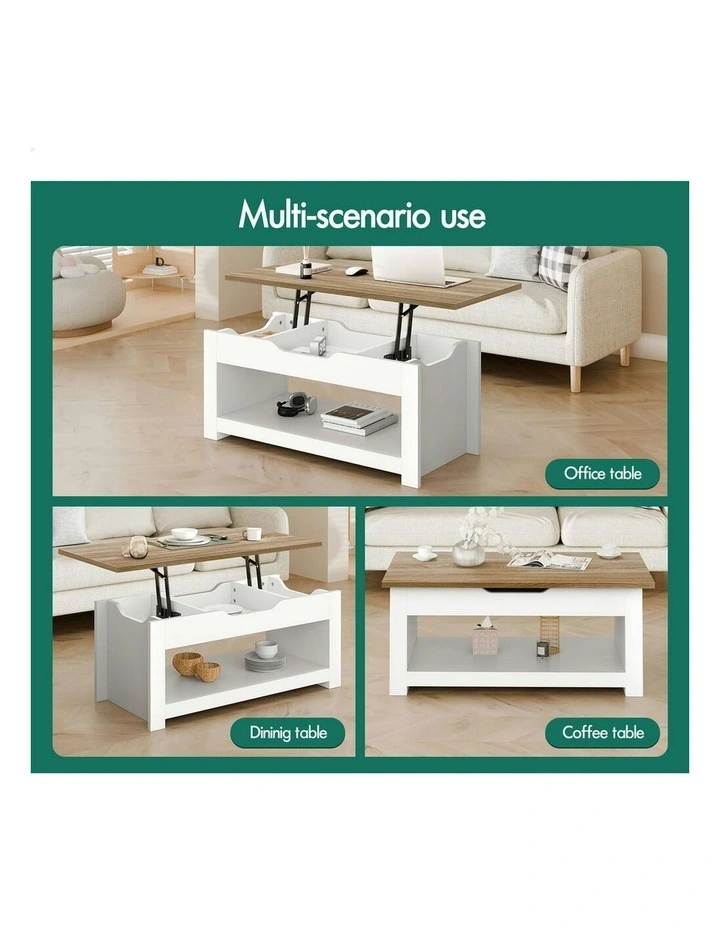 Lift Up Top Laptop Desk Coffee Table in Multi image 6