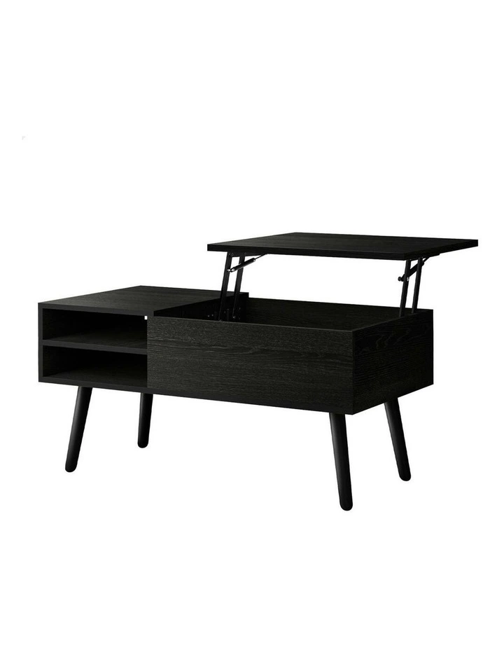Lift Up Top Hidden Storage Coffee Table in Black image 1