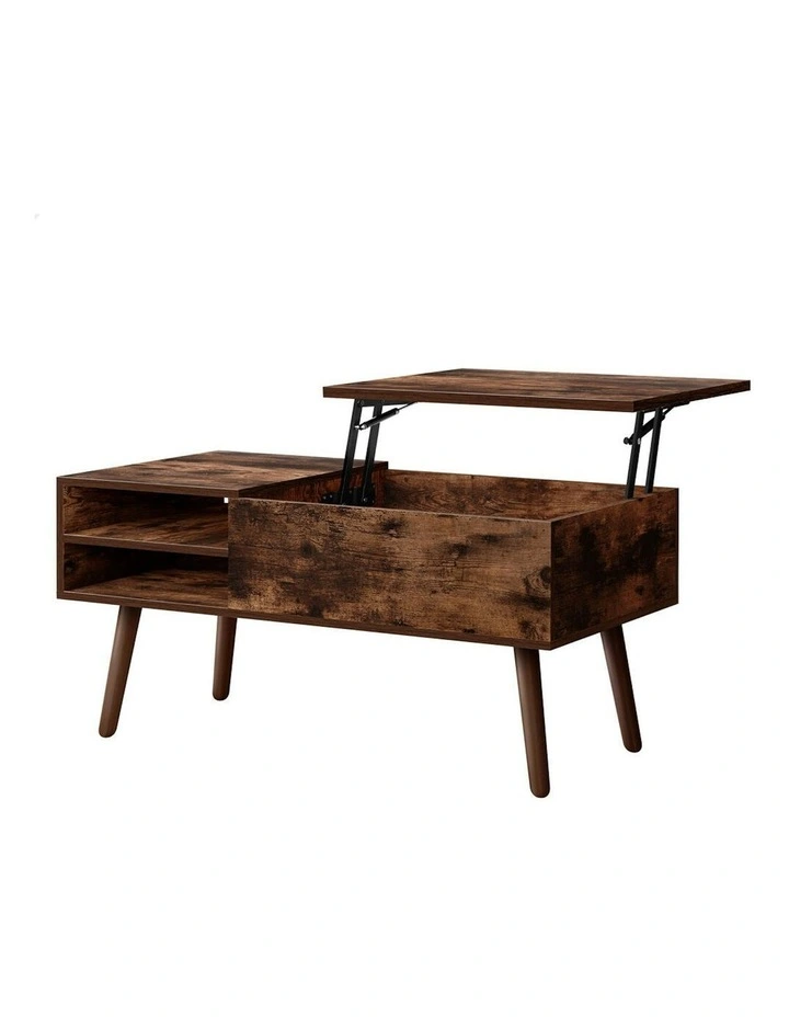 Lift Up Top Hidden Storage Coffee Table in Dark Oak image 1