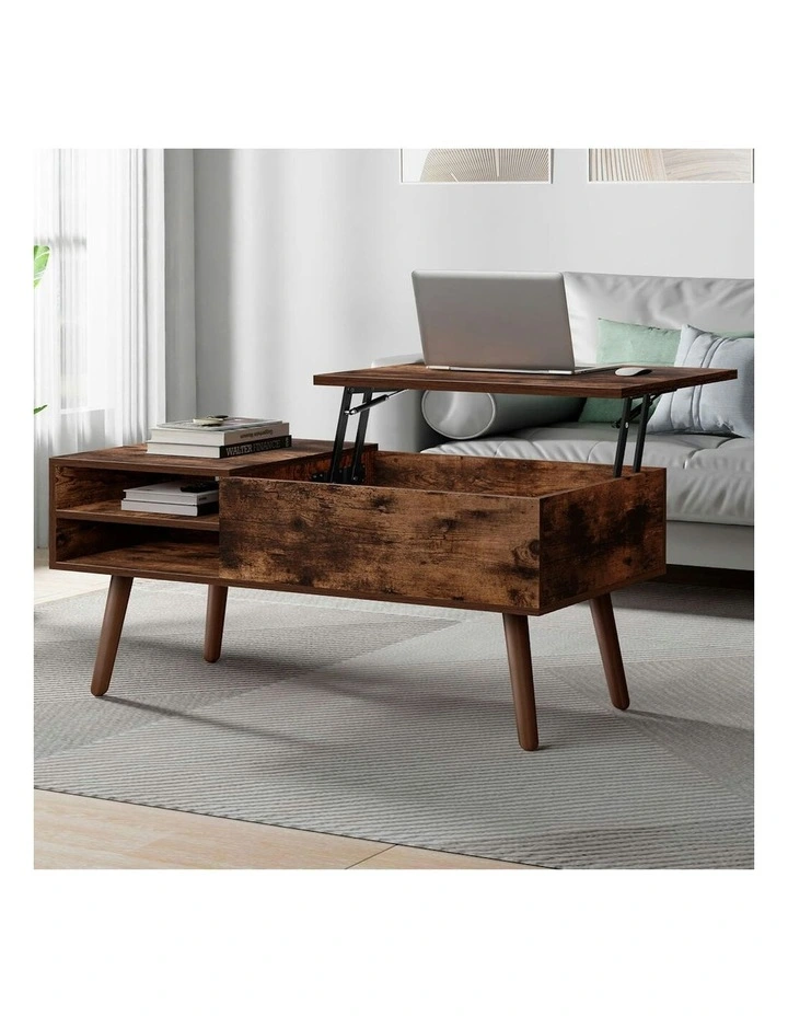 Lift Up Top Hidden Storage Coffee Table in Dark Oak image 2