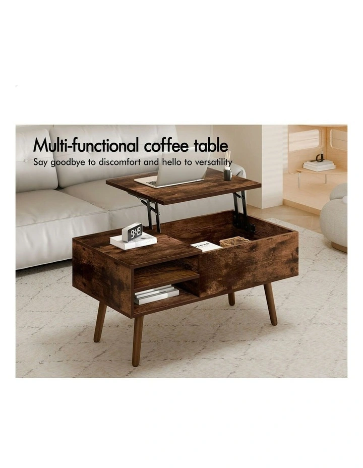 Lift Up Top Hidden Storage Coffee Table in Dark Oak image 3