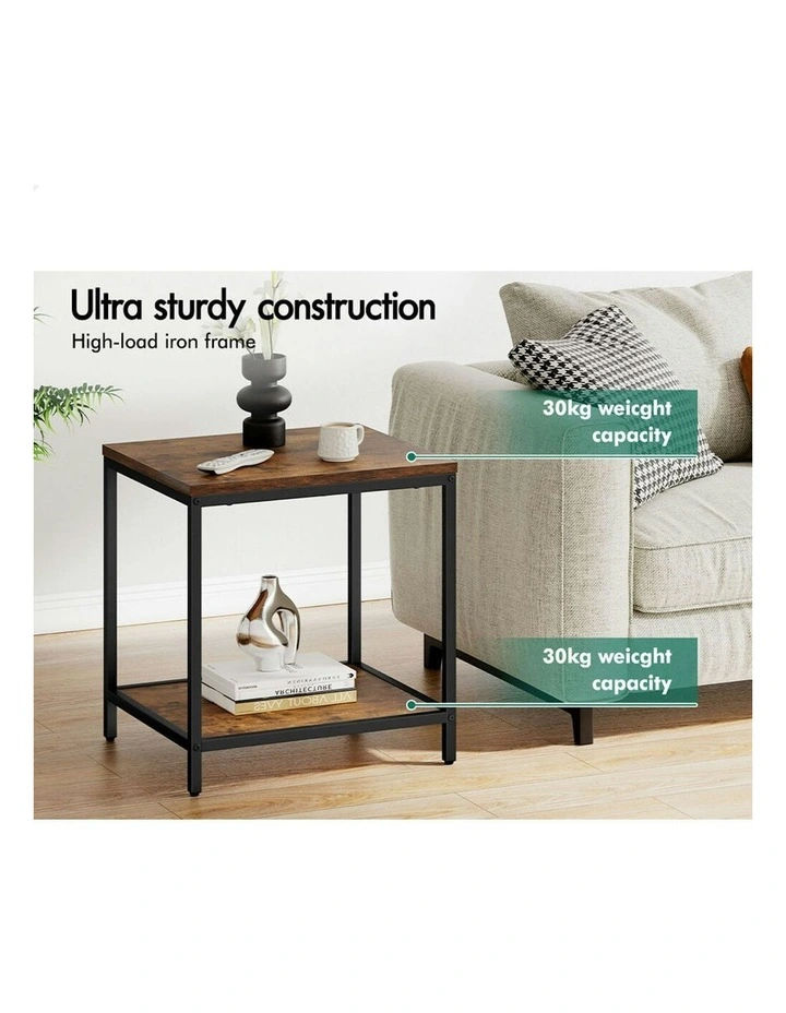 Industrial Side Table in Brown image 4