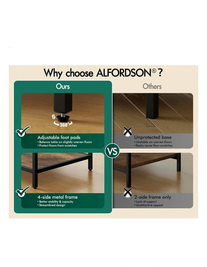 Industrial Side Table in Brown image 5