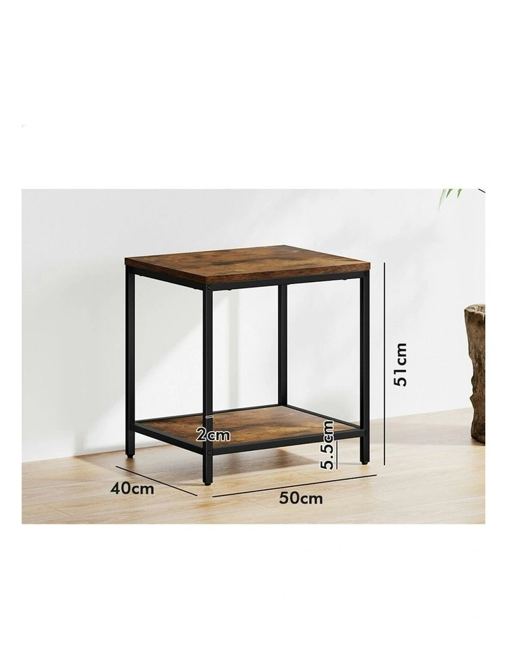 Industrial Side Table in Brown image 6