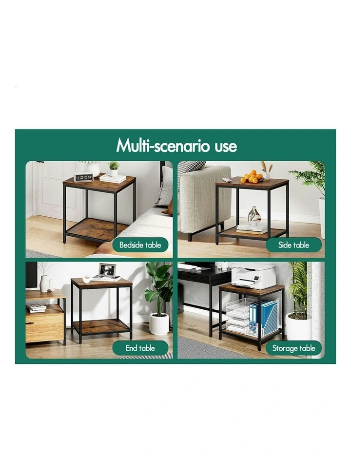 Industrial Side Table in Brown image 7