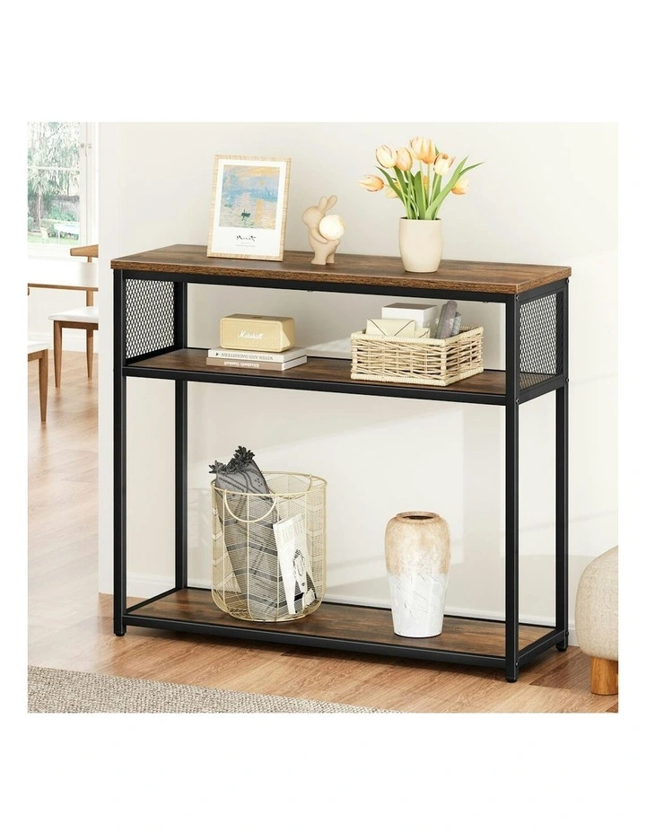 Industrial Console Table in Brown image 2