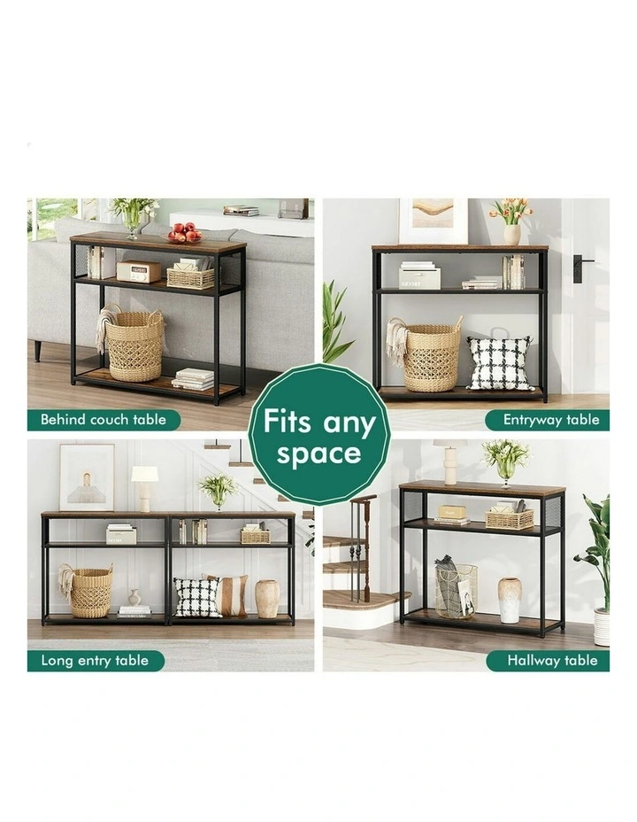 Industrial Console Table in Brown image 3