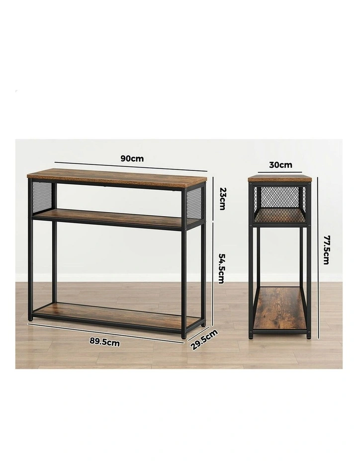 Industrial Console Table in Brown image 5