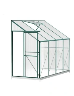 Lean-to Aluminium Polycarbonate Garden Storage Shed Greenhouse 2.52x1.27x2.13M in Multi