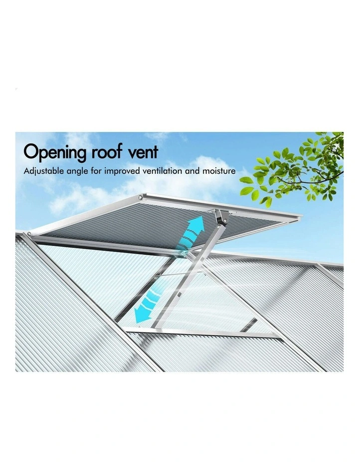 Aluminium Polycarbonate Garden Storage Shed Greenhouse 2.5x1.9x1.8M in Multi image 5
