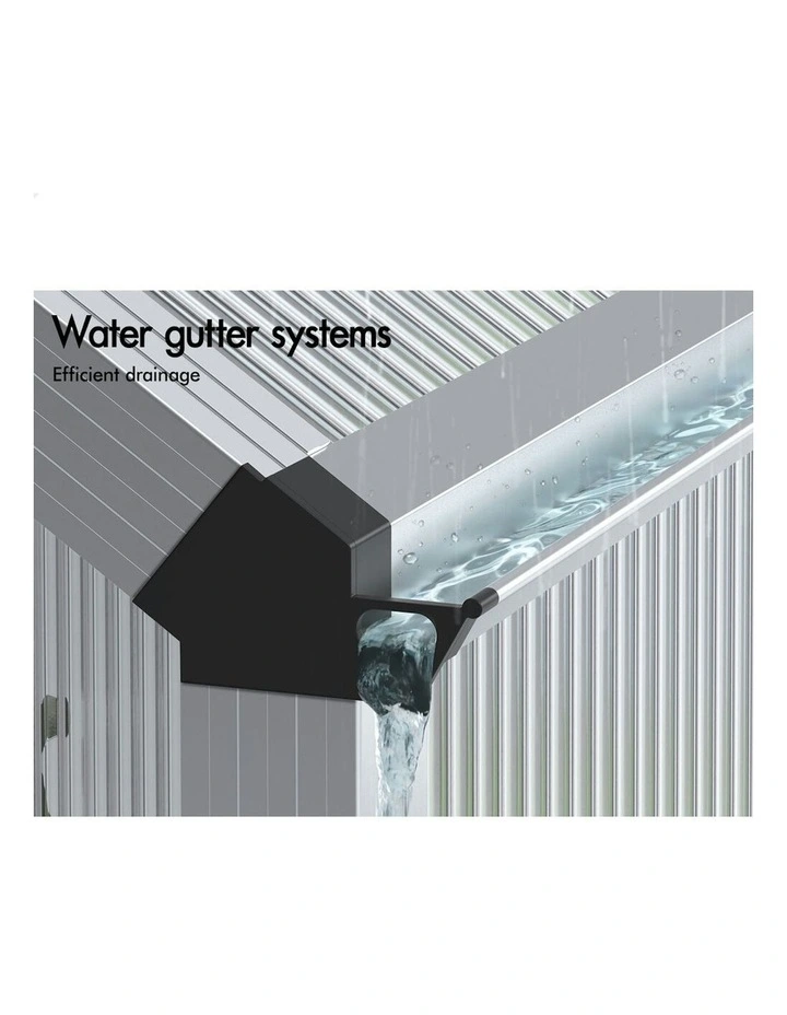 Aluminium Polycarbonate Garden Storage Shed Greenhouse 6.3x2.4x2.1M image 6