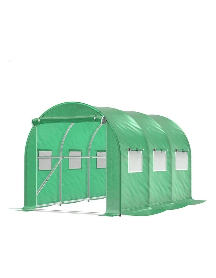 Walk In Green House Tunnel Plant Garden Shed 3x2x2M in Green image 1