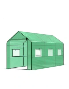 Walk In Green House Tunnel Plant Garden Shed 3.5x2x2M in Green