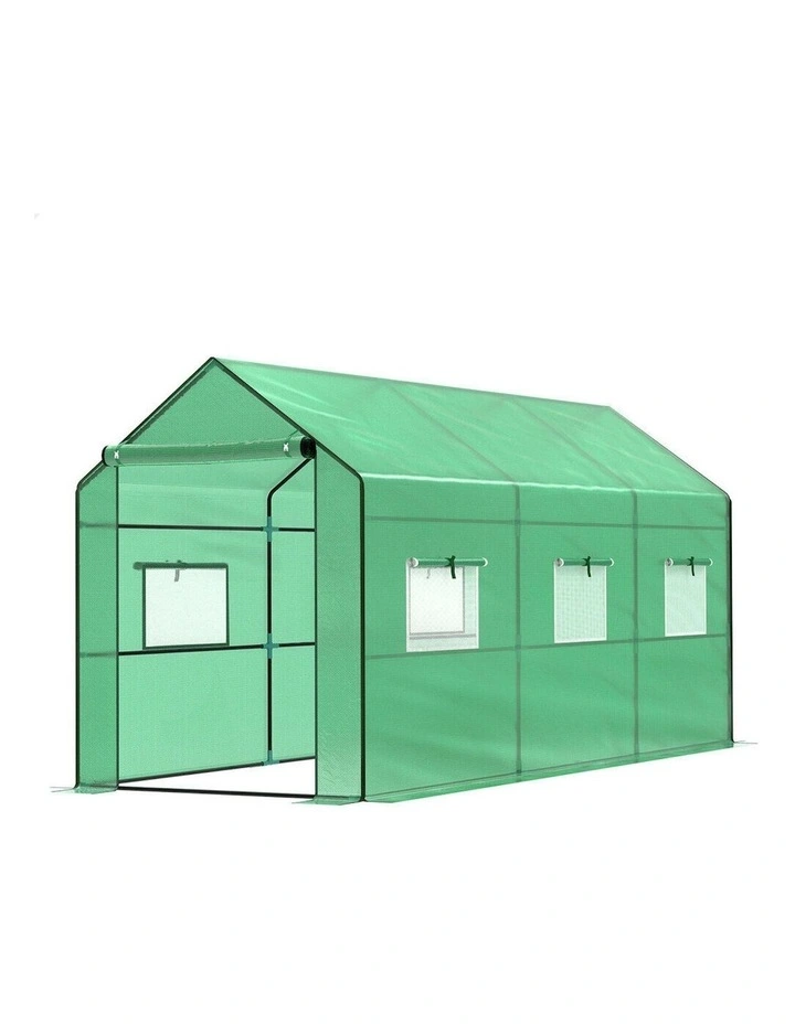 Walk In Green House Tunnel Plant Garden Shed 3.5x2x2M in Green image 1