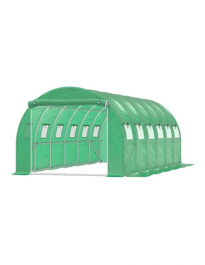 Walk In Green House Tunnel Plant Garden Shed Dome 6x3x2M in Green image 1