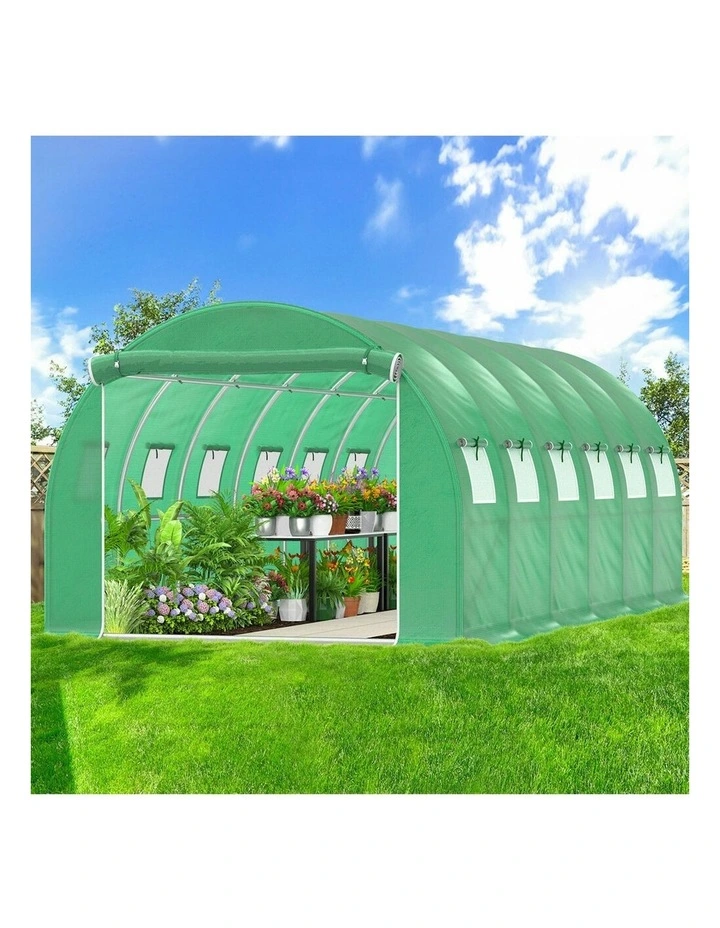 Walk In Green House Tunnel Plant Garden Shed Dome 6x3x2M in Green image 2