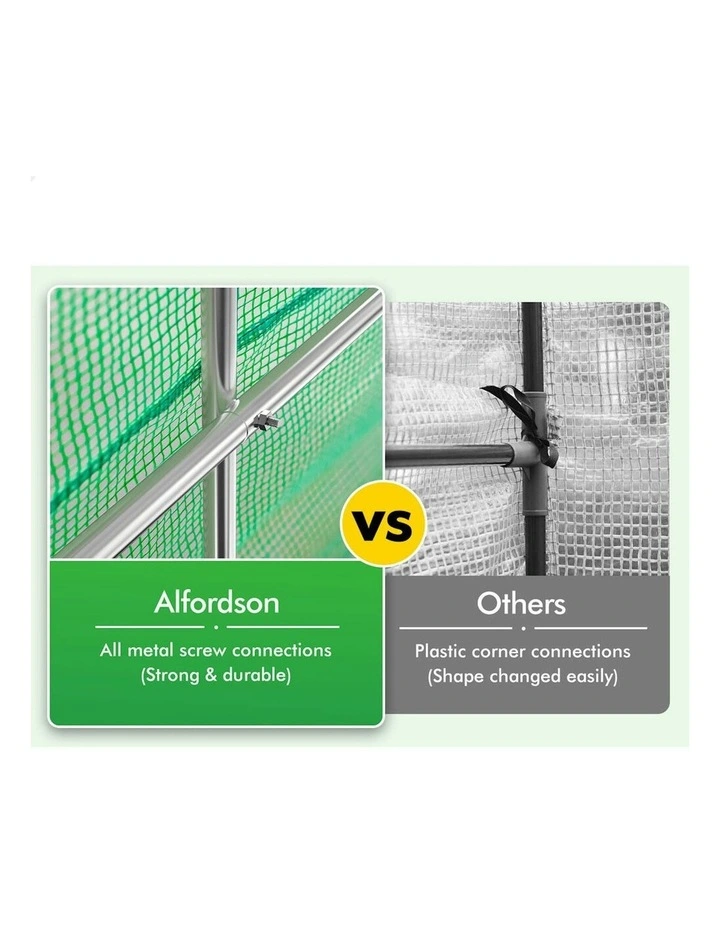 Walk In Green House Tunnel Plant Garden Shed Dome 6x3x2M in Green image 4