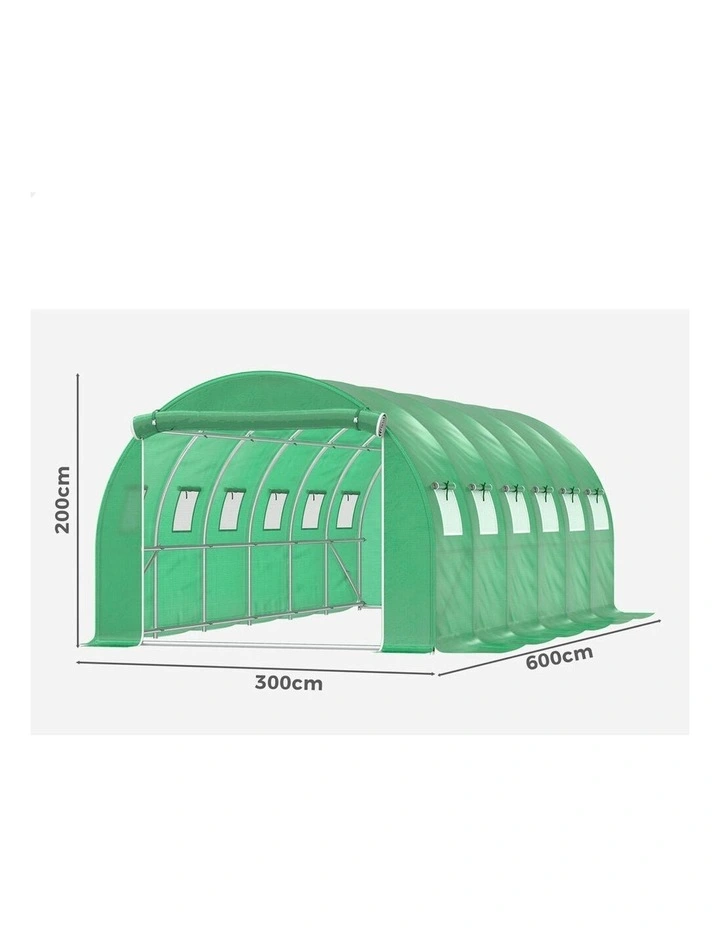 Walk In Green House Tunnel Plant Garden Shed Dome 6x3x2M in Green image 7