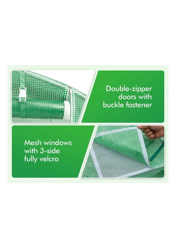 Walk In Green House Tunnel Plant Garden Shed Dome 6x4x2M in Green image 6