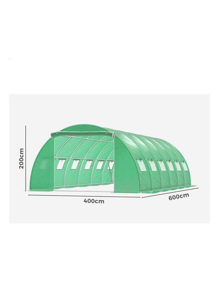 Walk In Green House Tunnel Plant Garden Shed Dome 6x4x2M in Green image 7