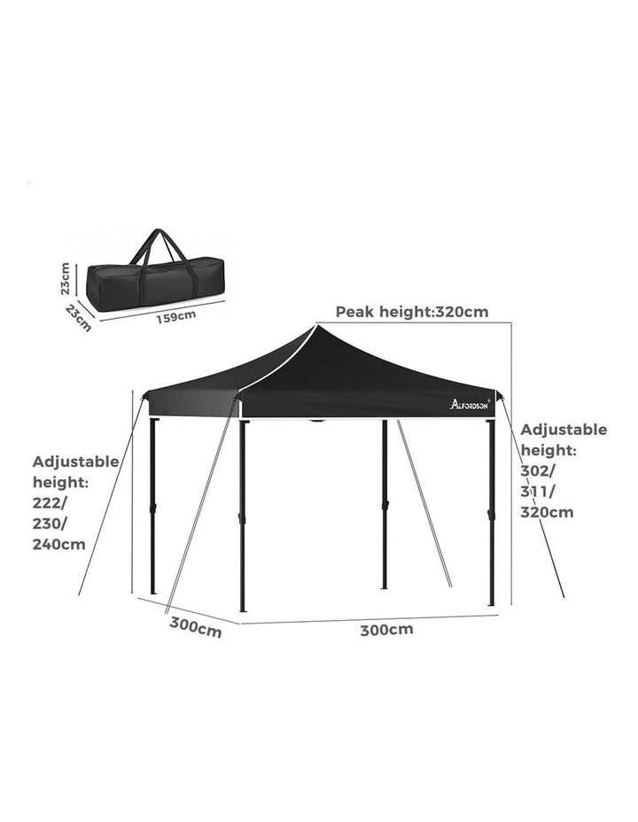 Gazebo Pop Up Tent Wedding Canopy 3x3 in Black image 3