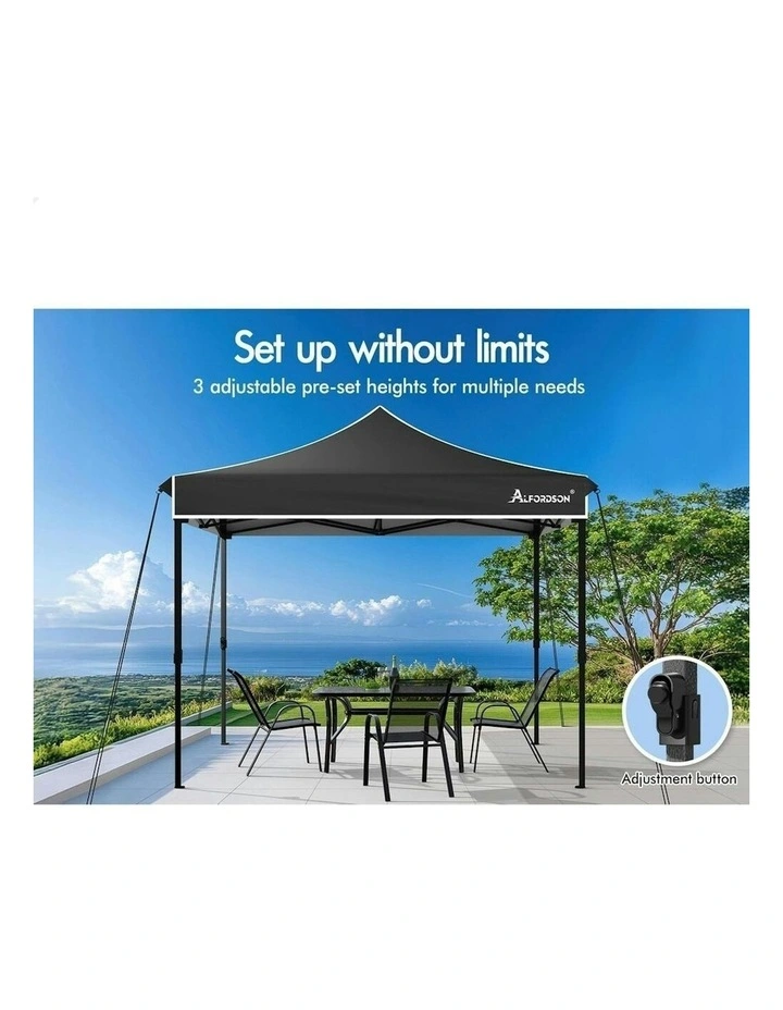 Gazebo Pop Up Tent Wedding Canopy 3x3 in Black image 7