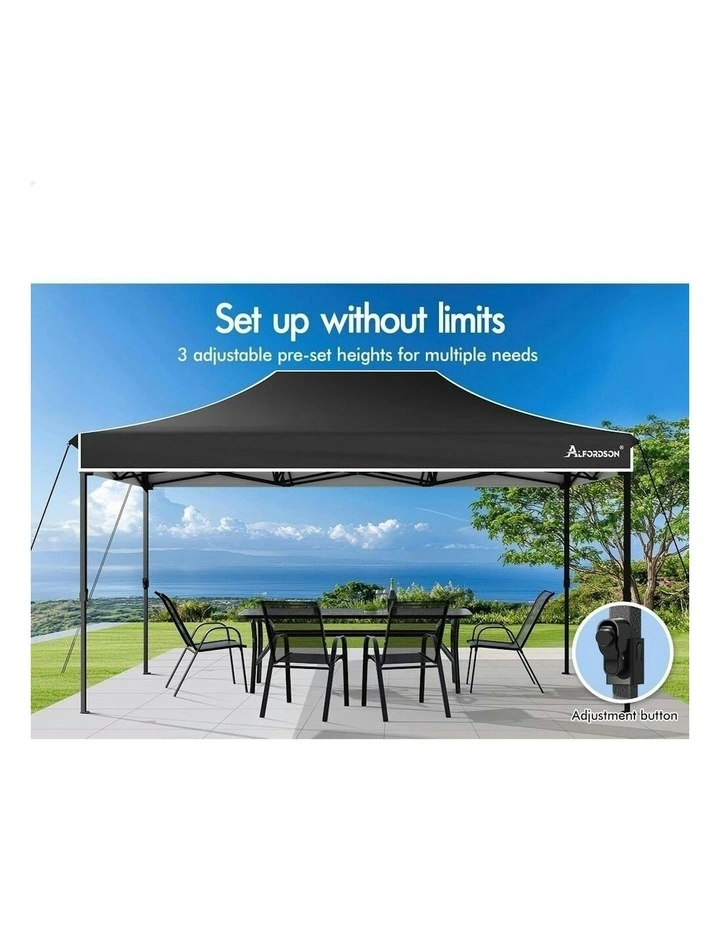 Wedding Canopy Gazebo Pop Up Tent 3x4.5 in Black image 7