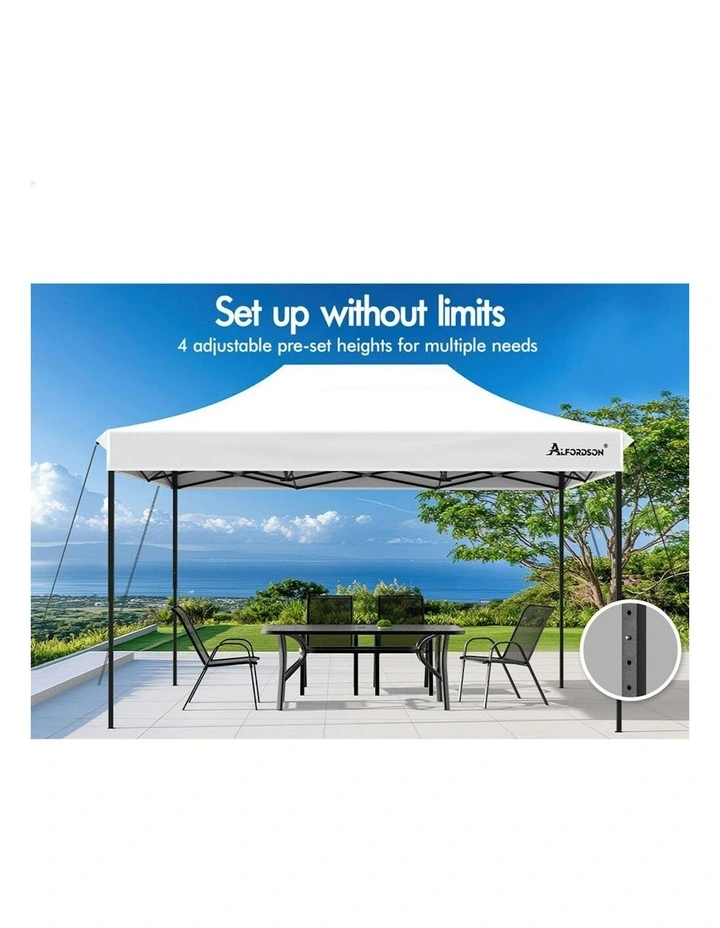 Gazebo Pop Up Marquee 600D Oxford Folding Outdoor Tent 4.5x3m in White image 4