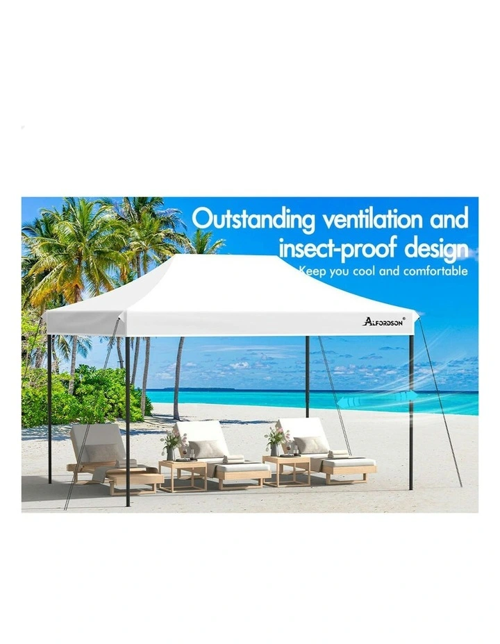 Gazebo Pop Up Marquee 600D Oxford Folding Outdoor Tent 4.5x3m in White image 5