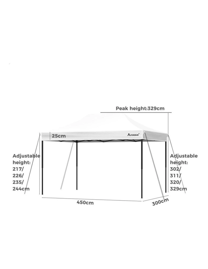 Gazebo Pop Up Marquee 600D Oxford Folding Outdoor Tent 4.5x3m in White image 7