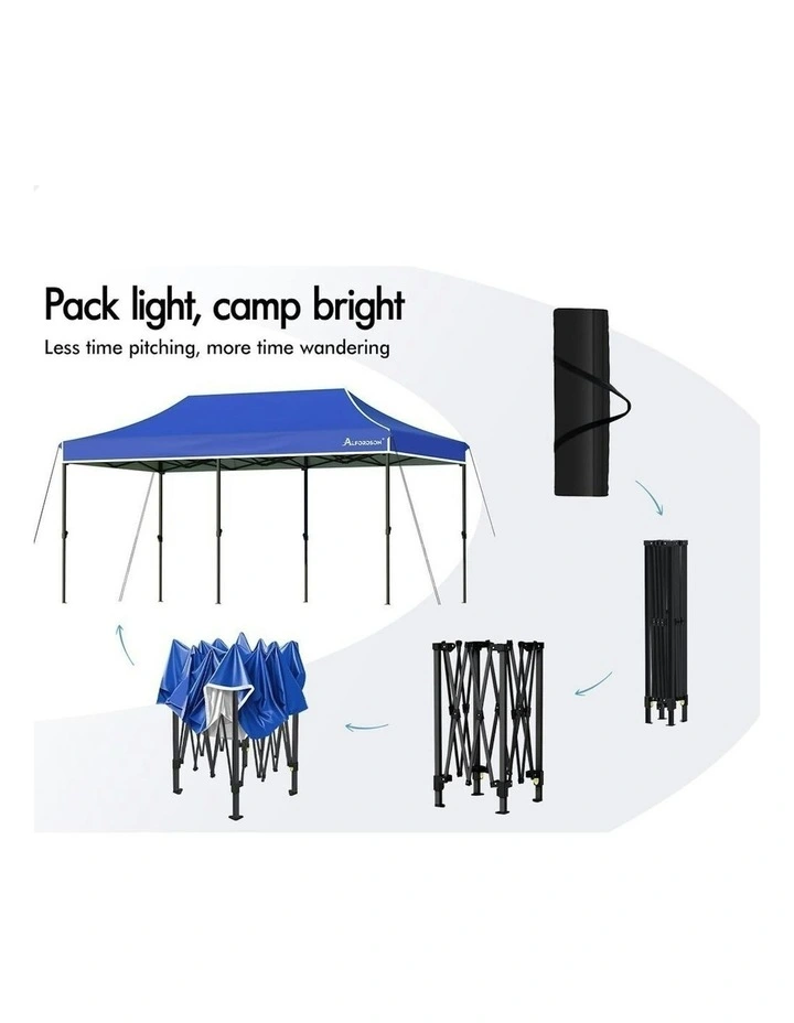Wedding Canopy Gazebo Pop Up Marquee Outdoor Folding Tent 3x6 in Blue image 4
