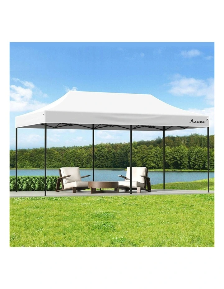 Gazebo Pop Up Marquee 600D Oxford Folding Outdoor Tent 6x3m in White image 2